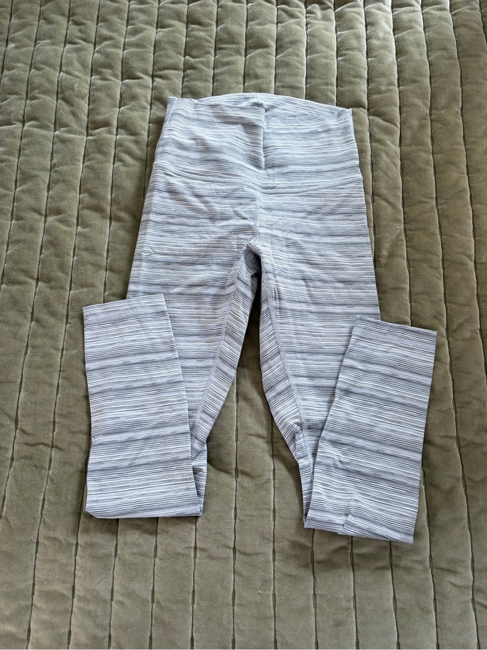 lululemon athletica Light Gray Striped Leggings